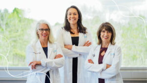 your care team at true women's health. image of Dr. Bitner, Dr. Egan, and PA Susanne